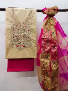 Ishin Ethnic Motifs Embroidered Thread Work Unstitched Dress Material