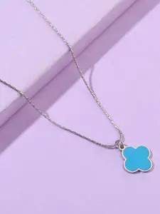 SALTY Stainless Steel Floral Clover Pendant With Chain