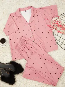 Trendyol Women Geometric Printed Night suit