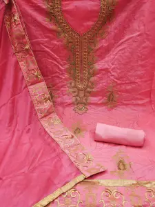 Ishin Ethnic Motifs Embroidered Beads and Stones Unstitched Dress Material