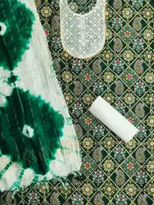 Ishin Floral Embroidered Pure Cotton Unstitched Dress Material