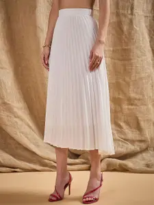 SASSAFRAS Ruffle Neck Top With Pleated Skirt