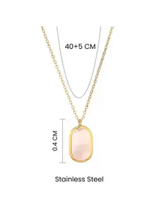 SALTY Stainless Steel Oval Pendants with Chains