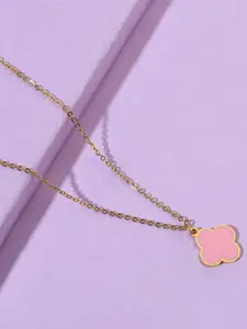 SALTY Stainless Steel Floral Shaped Pendant with Chain