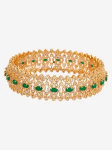 Kushal's Fashion Jewellery Gold-Plated CZ Studded Bangle