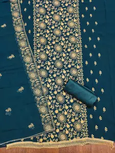 Ishin Floral Embroidered Silk Georgette Unstitched Dress Material