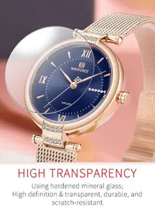 Naviforce Women Brass Dial & Stainless Steel Straps Analogue Watch NF5019RG BE