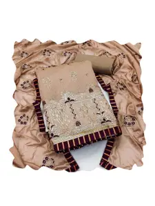 Ishin Ethnic Motifs Embroidered Zari Unstitched Dress Material