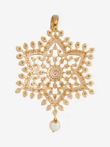Kushal's Fashion Jewellery Gold-Plated Contemporary Cubic Zirconia Pendant