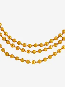 Kushal's Fashion Jewellery 92.5 Pure Silver Gold-Plated Stone Studded & Beaded Necklace