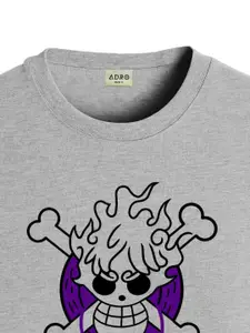 ADRO Men Printed Raw Edge T-shirt