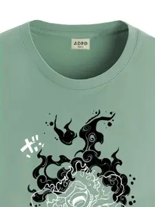 ADRO Men Printed Raw Edge T-shirt
