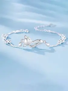 MYKI Silver Plated Stainless Steel Cubic Zirconia Link Bracelet