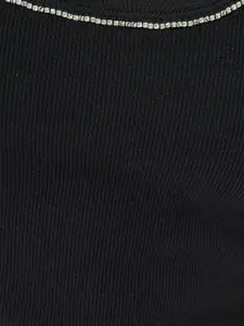 Koton Women Solid Scoop Neck Cotton Top