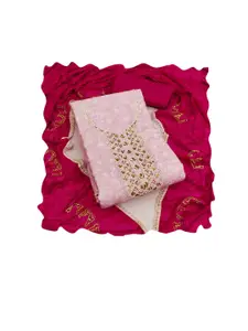 MANVAA Floral Printed Beads & Stones Unstitched Dress Material