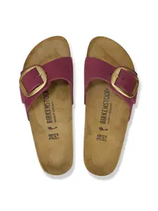 Birkenstock Women Narrow Width Leather Open Toe Flats With Buckles