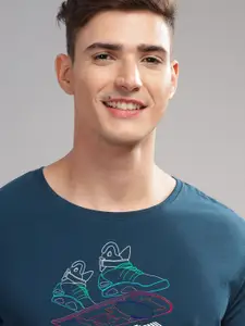 ADRO Men Typography Printed Tropical Raw Edge T-shirt