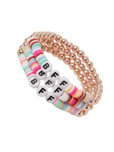 Accessorize Girls Set Of 3 Beaded Elasticated Bracelet
