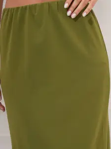 Tokyo Talkies Women High Waist Pencil Maxi Skirt