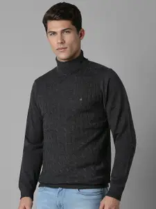 Louis Philippe Men Cable Knit Pullover