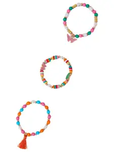 Accessorize Girls Set Of 3 Beaded Elasticated Bracelet