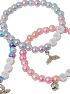 Accessorize Girls Set Of 3 Beaded Elasticated Bracelet