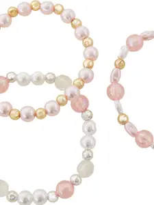 Accessorize Girls Set Of 3 Beaded Elasticated Bracelet