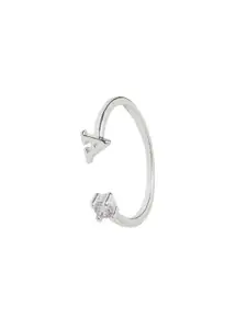 Accessorize Silver-Plated CZ Stone Studded Finger Ring