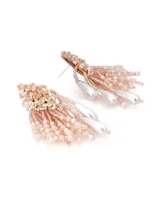 D'oro Nectarine Beaded Contemporary Drop Earrings