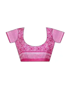 KALINI Printed Floral Satin Dabu Saree