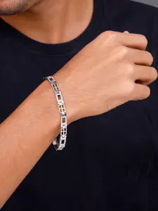 GIVA Men 925 Sterling Silver Rhodium-Plated Link Bracelet