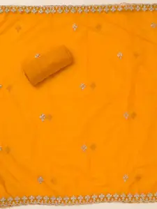 Koskii Geometric Printed Zari Organza Unstitched Dress Material