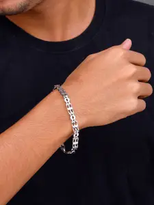GIVA Men 925 Sterling Silver Rhodium-Plated Link Bracelet