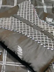 Ishin Checked Embroidered Unstitched Dress Material