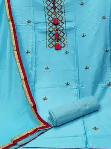 Ishin Embroidered Zari Unstitched Dress Material