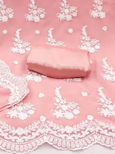 Ishin Floral Embroidered Zari Unstitched Dress Material