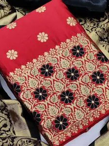 Ishin Floral Woven Design Zari Unstitched Dress Material