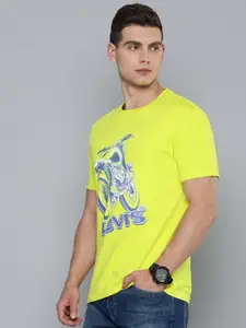 Levis Men Brand Logo Printed Pure Cotton T-shirt