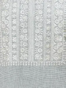 Meena Bazaar Floral Embroidered Unstitched Dress Material