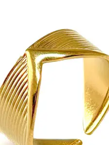 SWASHAA Terry 18KT Gold Plated Stainless Steel Adjustable Finger Ring