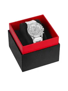 GUESS Women Embellished Dial & Straps Analogue Watch GW0814L2