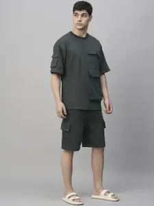 PRONK Cotton T-Shirt With Shorts  Co-Ords
