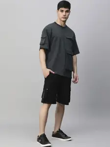 PRONK Round  Neck T-Shirt With Shorts Co-Ords
