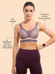 Enamor Non-Padded Wirefree & High Coverage Low Impact Sports Bra Sb06
