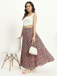 OTABU Women Printed A-line Maxi Skirts