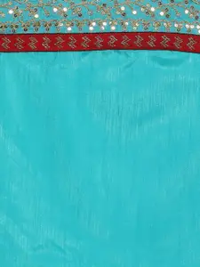 Sangria Foil Sequinned Printed Sarees