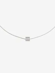 Kushal's Fashion Jewellery  Sterling Silver CZ Rhodium-Plated Pendants with Chains