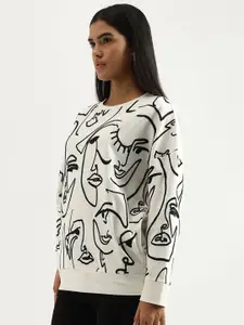 United Colors of Benetton Women Graphic Printed Pure Cotton Sweatshirt