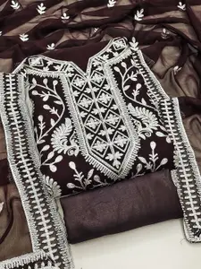 Maroosh Ethnic Motifs Embroidered Sequinned Unstitched Dress Material