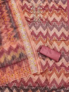 Maroosh Chevron Embellished Beads and Stones Organza Unstitched Dress Material